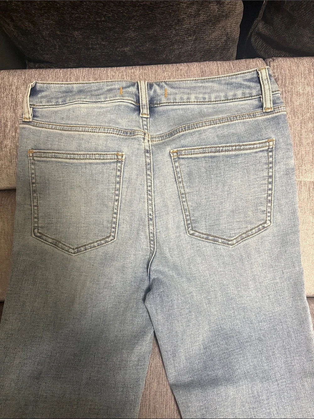 eunina Light Blue Flare Jeans - Cropped Ankle